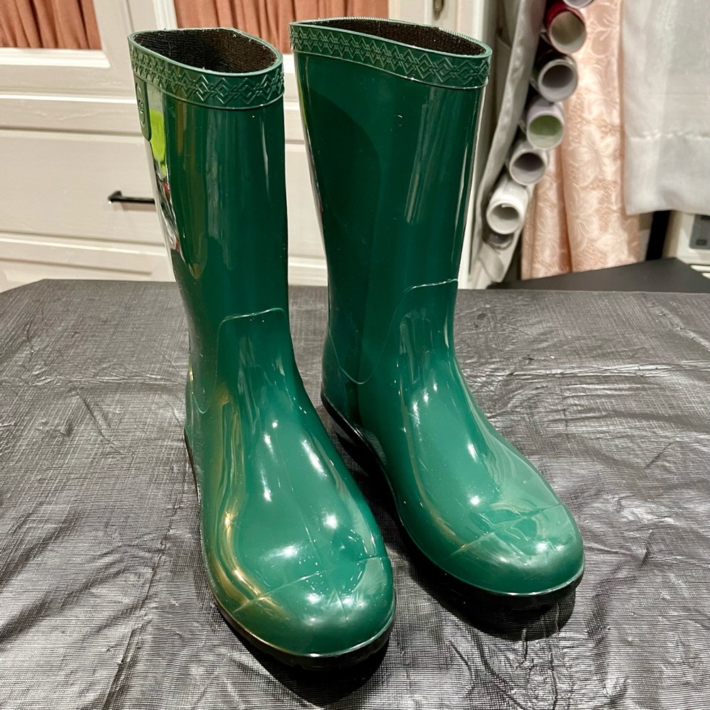 UGG-Girls Green Rubber Knee High Boots